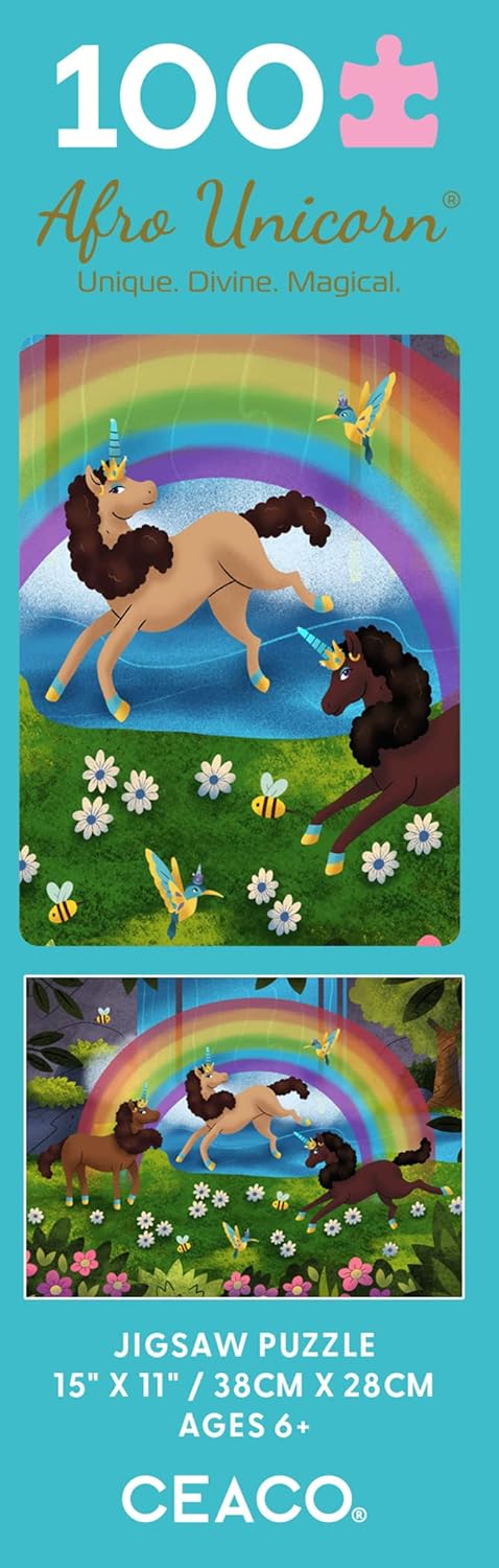 Ceaco April Showers - Afro Unicorn - 100 Piece Jigsaw Puzzle