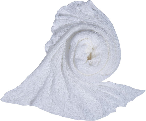 Matissa Newborn Baby Photography Prop Swaddle Cheesecloth Knit Crochet Wrap, 16 Colors Available (White)