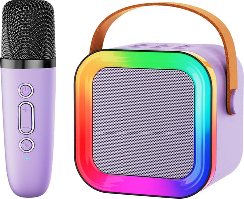 Feix g Mini Karaoke Machine Speaker for Kids Adults,Portable Bluetooth with 1-2 Wireless Microphones,Christmas
