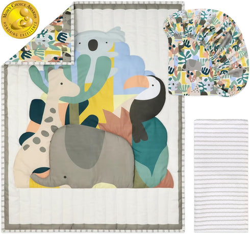 3 Set Set, The Peanutshell Piece Safari Puzzle Baby Crib Bedding Boy, Baby Boy Nursery Decor, Crib Comforter