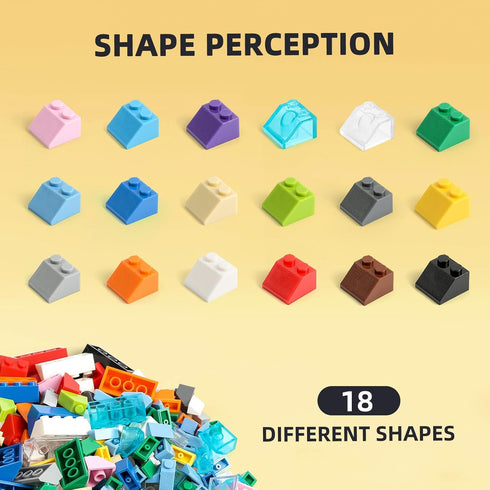 Noorastars 800 5 18 Pieces Building Bricks, Sizes Building Pieces, Classic Slope Block Bulks - Compatible with All