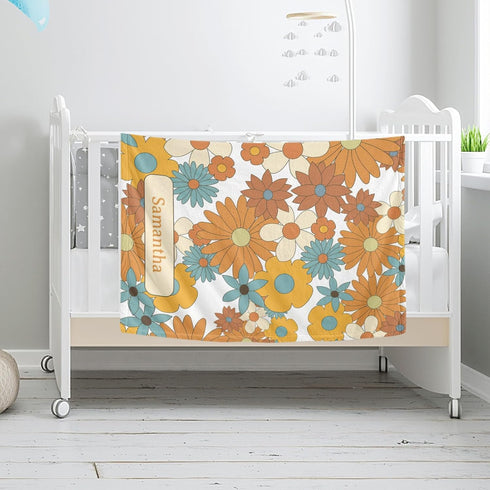 ColorAce -50x60 Inches Baby Girl Blanket Personalized Name Baby Swaddle Blanket Newborn Custom Baby Blanket Soft