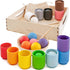 Ulanik Montessori Balls in Cups - Toddler Toys for 1 Year Old, Kids Preschool Wooden Matching Games