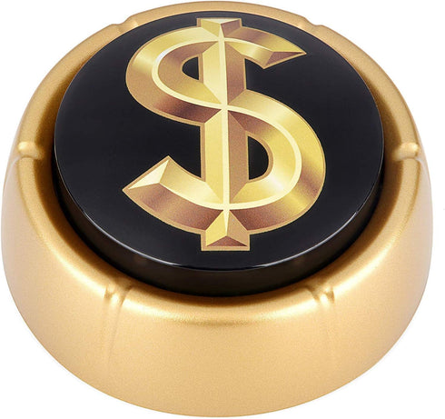 Cash Register Sound Button, Extra Loud Cha-Ching Money Noise, Shiny Gold Color Bling Base, Batteries Included