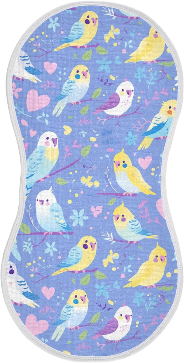 tplaotee Lavender Playful Parrot Soft Color Cotton Newborns Burp Cloths Soft Touch Baby