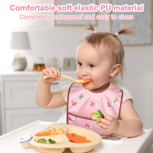 Accmor Waterproof Toddler Bibs - Mess-Free Feeding for Boys and Girls