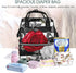 KLOPH Backpack Mommy Pack Diaper Bag Black White Stripes Red Rose Flowers Bag Multifunction Travel Maternity Baby