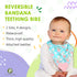 Reversible Baby Teething Bibs with Attached Pink Heart Teether - Boho Antler - Set of 2