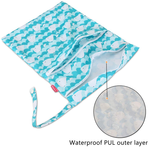 Swimming, Damero Cloth Diaper Wet Dry Bag with Handle for Swimsuit, Pumping Parts, Wet Clothes and More, Ideal
