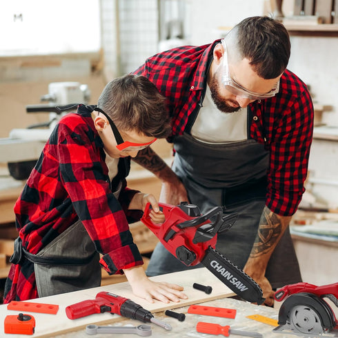 Set 36 Set 3+ Vextronic Kids Tool PCS with Toy Chainsaw Electronic Toy Drill with Sound and Light, Pretend Play Kids