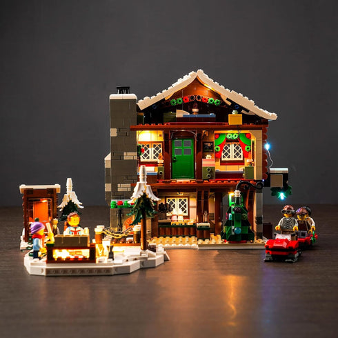 Upgraded LED Light Kit for Lego Icons Alpine Lodge Building Set, Remote Version Compatible with Lego 10325