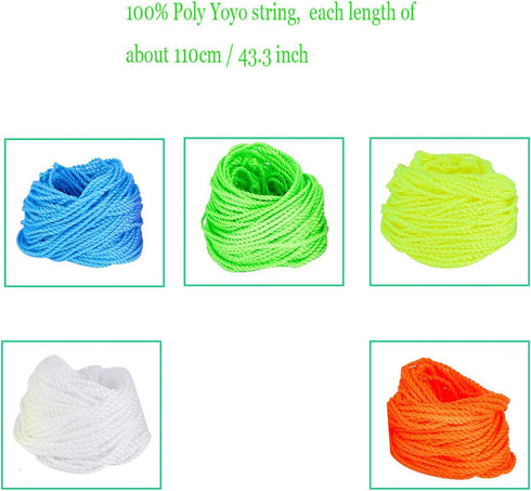 MAGICYOYO 100% Polyester Professional Yoyo Strings for Responsive and Non-Responsive Yoyos - Pack of 25