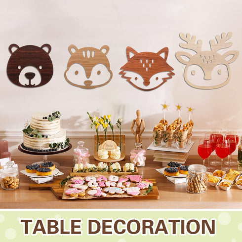 Hoteam Woodland Nursery Decor, Wooden Forest Animal Wall Decoration Woodland Baby Shower Decorations Nursery Decor