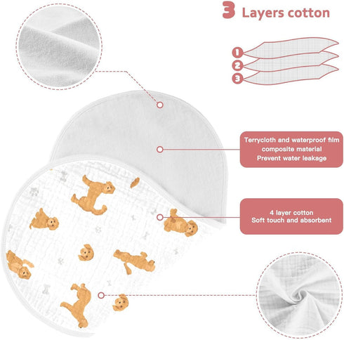 Set 4 Pack vvfelixl Baby Burp Cloths Labradoodle Dog Baby Newborn Cotton Burping Cloths Baby Washcloths