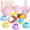 Silicone Tea Party Set for Little Girls,PRE-WORLD 27PCS Toys Toddler Tea Set