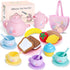 Silicone Tea Party Set for Little Girls,PRE-WORLD 27PCS Toys Toddler Tea Set