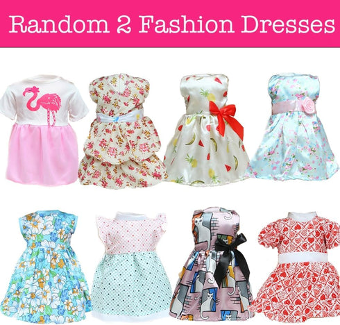 5 Set 18 inch Summer American Doll Clothes and Accessories for Girl Dolls Including Fashion Dress Casual Daily Outfits