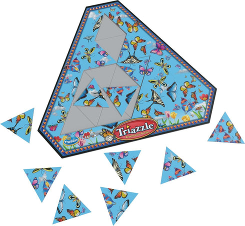 Think Fun Triazzle Picture-Matching Brainteaser, Engaging Brain Puzzle for Kids & Adults, Butterflies Edition