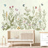 BWCXXZH Wildflower Grass Wall Decals Butterflies Stickers Dragonflies Floral Wall Murals Peel and Stick Wall Art Decor