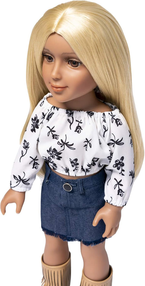 I'm A Girly Fashion Doll Zoe with Golden Blonde Interchangeable Synthetic Wig, 18" Tall Fashionista Model