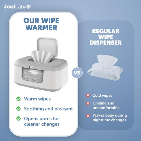 Jool Baby TinyBums Wipe Warmer & Dispenser with LED Light - Gray