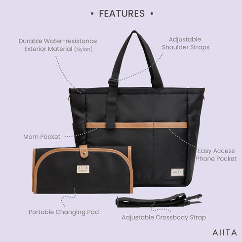 AIITA Backpack,Crossbody Diaper Bag Tote,Baby Diaper Bags,Convertible Diaper Bag Tote Bag for Women,Stylish Shoulder