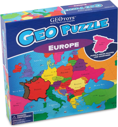 58 6-9, GeoToys GeoPuzzle, Europe Jigsaw Puzzles, Pc Geography Game & Map Puzzle, Educational Games & Kids Learning
