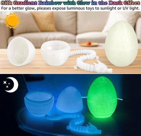 12 Packs 3D Set Printed Dragon Eggs with Articulated Dragon Inside, Fidget Toys for Kids & Adults, Easter Christmas