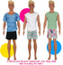 42Pcs Doll Clothes and Swimming Accessories for 12 inch Boy and Girl Dolls, Includes Bikini Swim Suit, Swim Trunks,