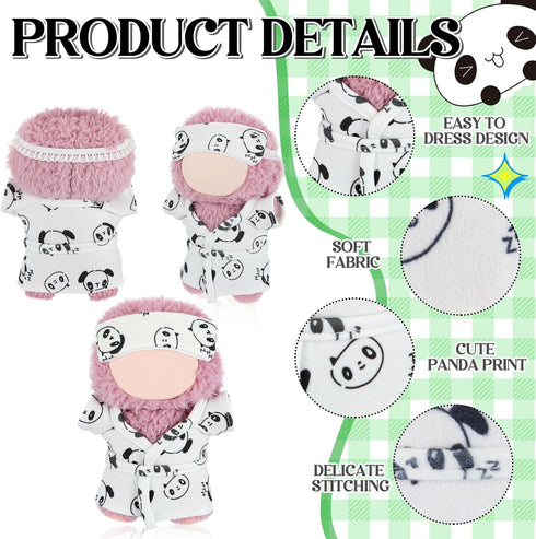 Simgoing 17cm Set 17cm Doll Clothes Pajamas with Eye Mask Good Night Bathrobe, Bathrobe Belt Outfit Gifts Fits Most