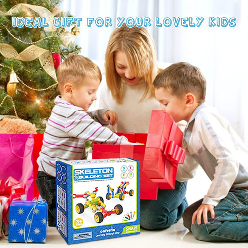Kids Building Kit STEM Toys, 110 Pcs Educational Construction Blocks DIY Learning Set for Ages 3-10
