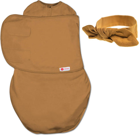 emb Headband and Swaddle Bundle (Sand)
