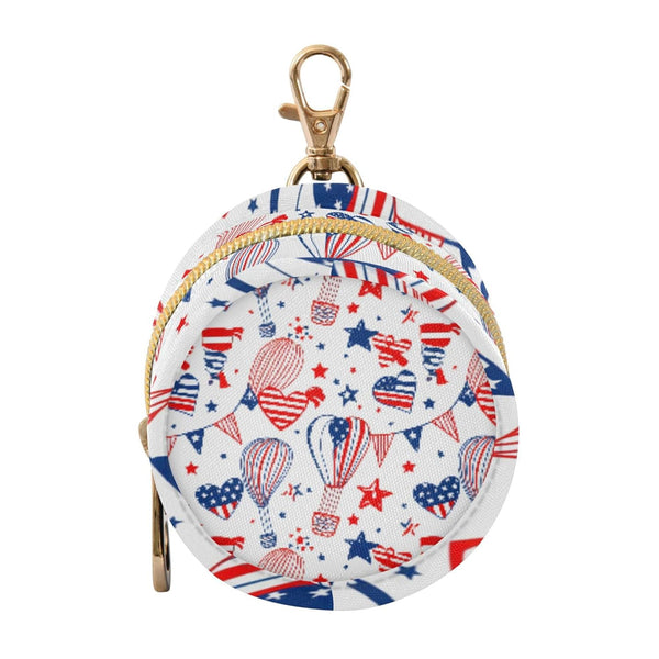 PYBUG Independence Day Round Pacifier Storage Case, Polyester & TPU Lined with Hook