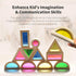 Wooden Building Blocks Set of 24pcs, Rainbow Sensory Toys for Toddlers, Preschool Stacking Toy