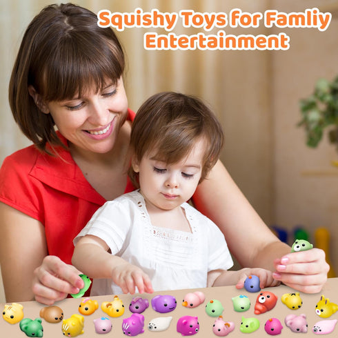 110 Dioju Pcs Mochi Squishy Toy, Mini Kawaii Squishies Bulk Sensory Fidget Toys Goody Bag Party Favors for Kids