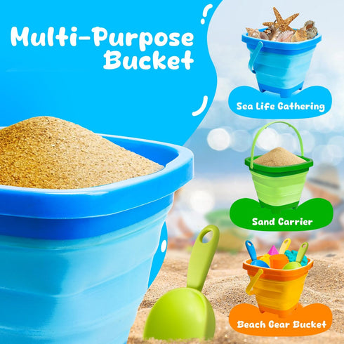 1-3, 4-8, AuntyFey Collapsible Beach Toys Sand Toys for Toddlers Beach Toy Sand Toy for Kids Ages Collapsible Beach