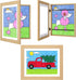 3Pack Kids Art Frames Natural Woodgrain, 10x12.5 Child Artwork Frame Without Mat