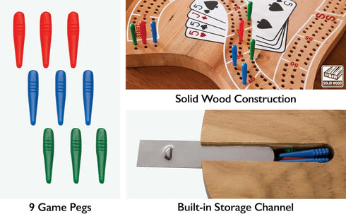 Mainstreet Classics Wooden Cribbage Board Game Set "29"