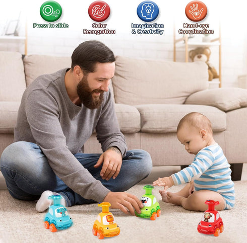 Amy&Benton Animal Car Baby Toys for 1-2 Year Old Boy, First Birthday Gifts for Toddler