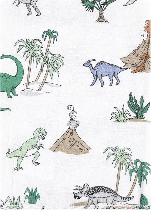 Hudson Baby Unisex Cotton Flannel Burp Cloths Bundle - Boy Dino World, One Size