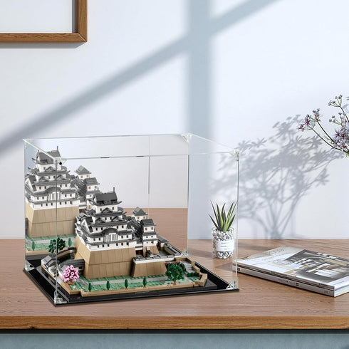Acrylic Display Case Clear Action Figure with Mirrored Back, Dustproof Storage Box, Alternative Glass Case for