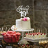 LINGTEER Happy 19th Birthday Silver Rhinestone Cake Topper, Cheers to 19th Birthday Party Decorations