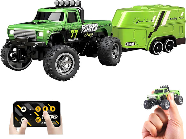 1:64 Mini RC Monster Truck with LED Lights | 2.4GHz Off-Road Remote
