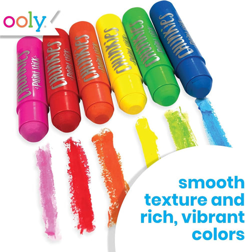 Ooly Chunkies Quick Drying Tempera Paint Sticks for Kids, Classic Colors, Set of 12 Twistable Sticks
