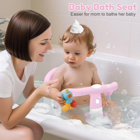 Lerrutue 6 Baby Bath Seat for Babies Months & Up Sitting Up, Non-Slip Baby Bath Chair with Suction Cup, Safe
