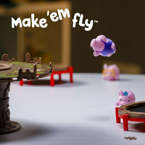 Pigs on Trampolines Game by PlayMonster - Fun Board Game for Kids 6-8, Fast Action Family Game