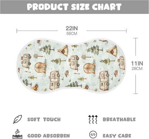 Set 4 Pack vvfelixl Baby Burp Cloths Cartoon Camping Caravan Baby Newborn Cotton Burping Cloths Babys Washcloths