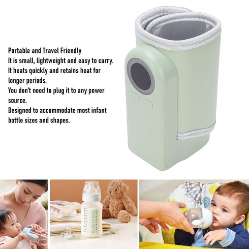 Milk Bottle Warmer, Rechargeable Fast Heating Accurate Temperature Control Portable Bottle Warmer for Home Outdoor