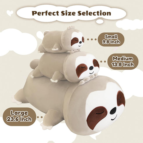 Finebee Boys(13.8" 1.6Lbs) Weighted Sloth Stuffed Animals, Cute Weighted Sloth Plush, Soft Stuffed Weighted Plushie