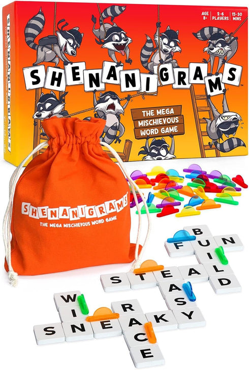 Shenanigrams! The Mega-Mischievous Word Game for Kids, Teens & Adults - Fast Family Party Game for Travel